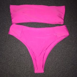 Pink high waisted bikini